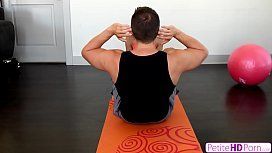 Hot teen blowjob and fucking yoga position